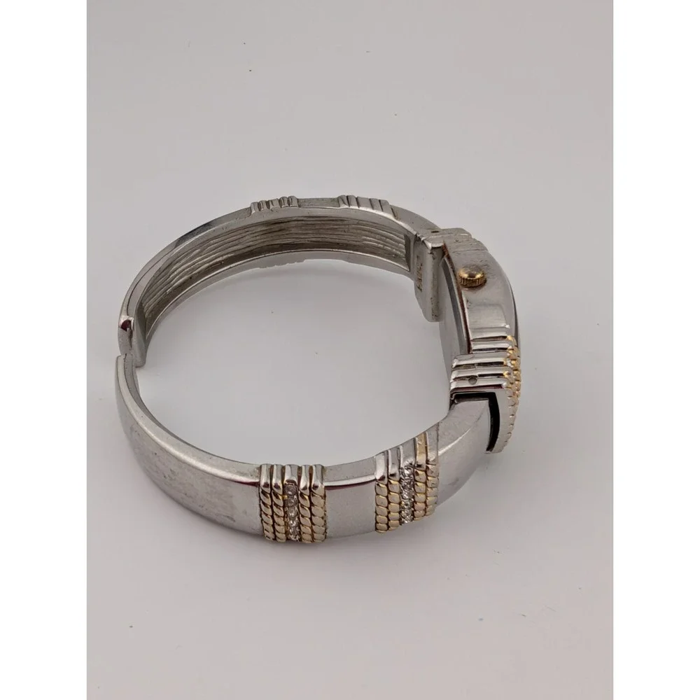 Elgin Watch Women 20mm Case MOP Dial Two Tone Bangle Band‎ Crystals- New Battery
